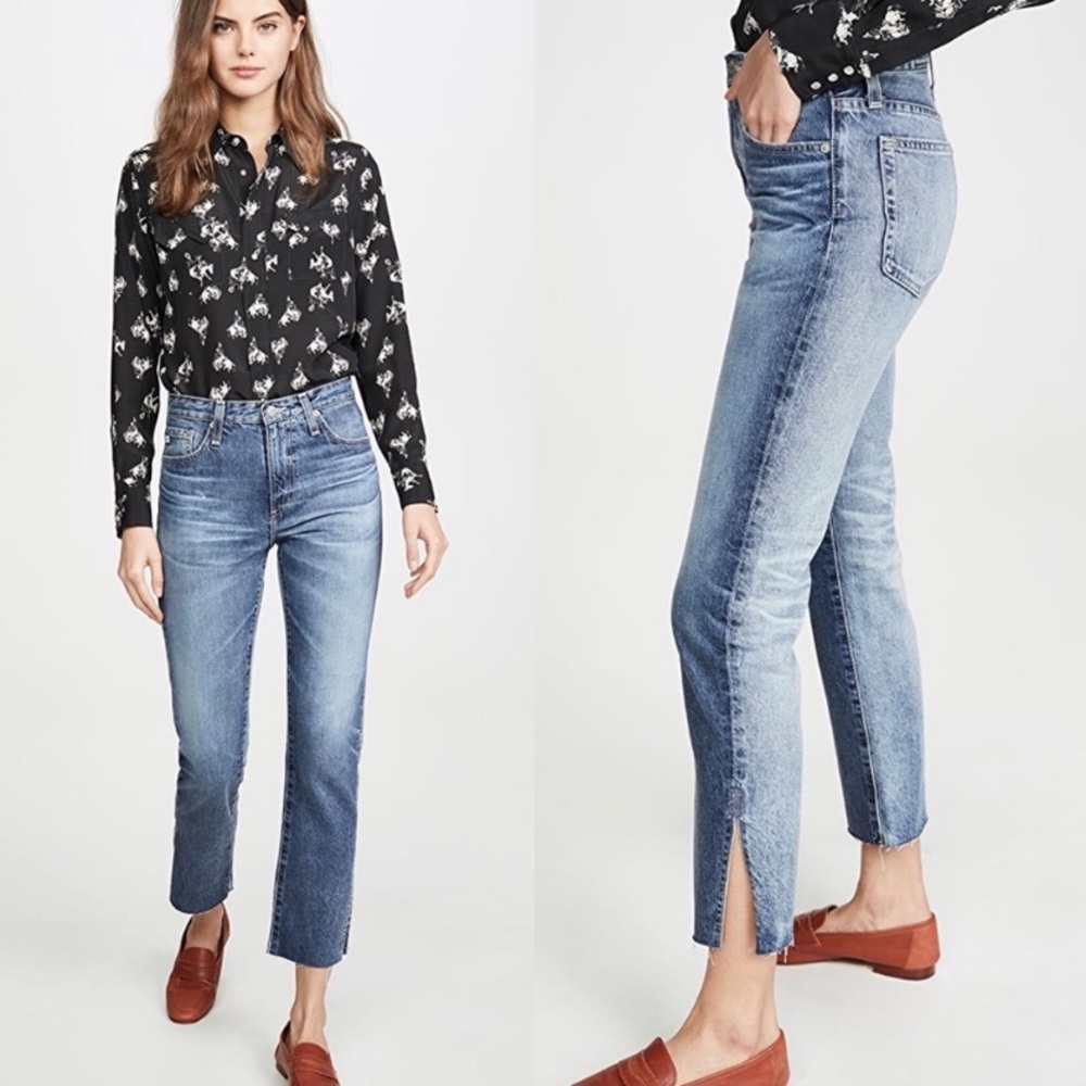 NWT AG Isabelle High Rise Straight Crop